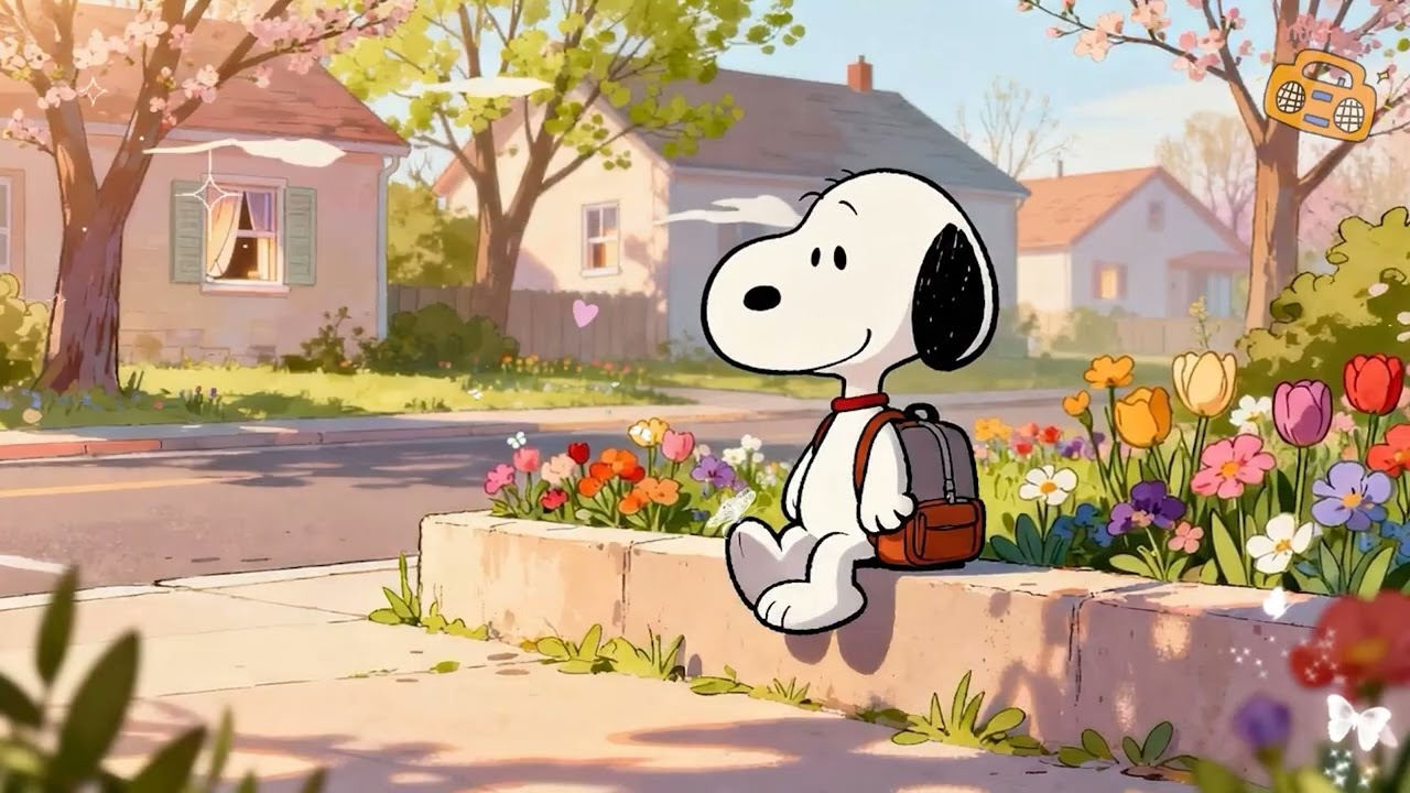 snoopy’s peaceful spring walk 🌷 chilling your mood 🎧 chill lofi hip hop to relax / study / work ☕
