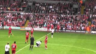 Liverpool Vs Valencia 06/08/2011 Players being subsituted