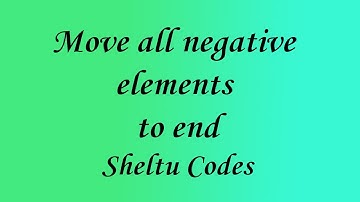 Move all negative elements to end | GFG | Tamil | JavaScript | DSA- Array