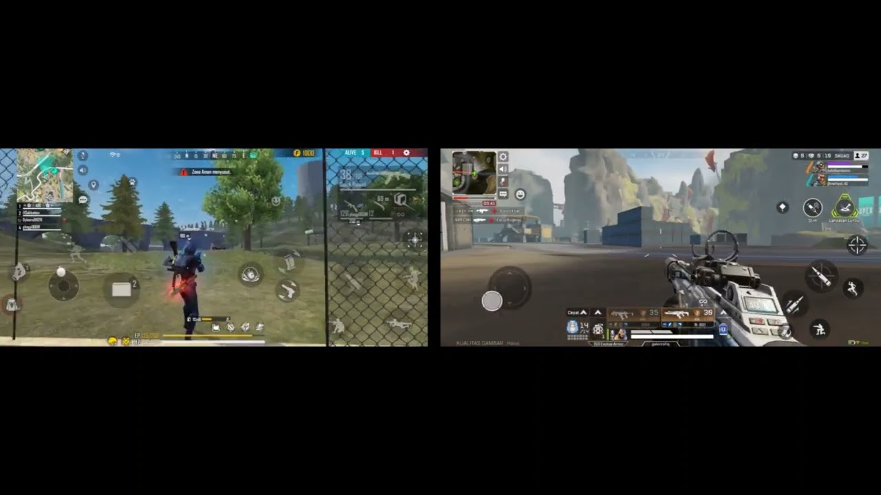 Free Fire Gameplay vs Apex Legends Mobile