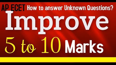 Improve 5 to 10 Marks in AP ECET | a la education