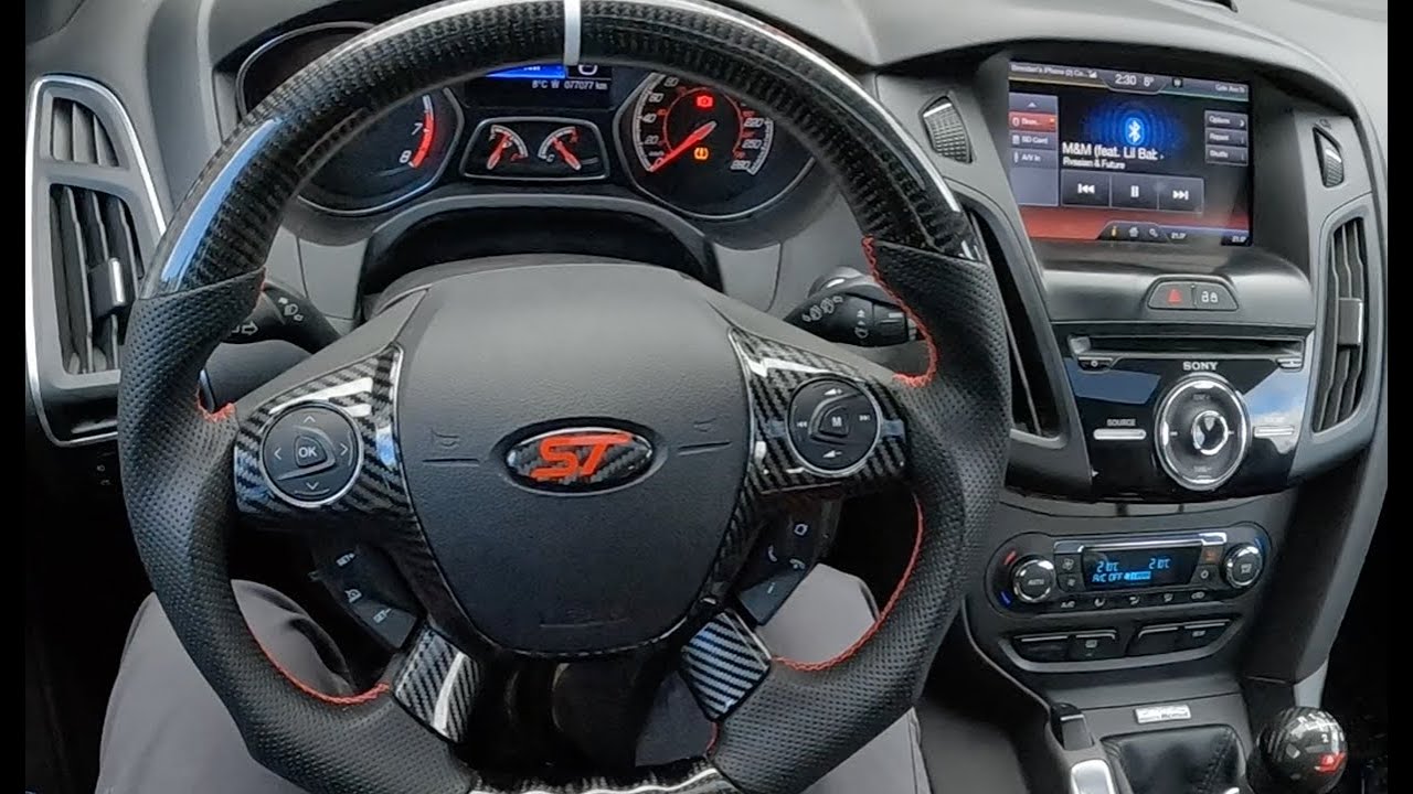 Focus ST Carbon Fiber Steering Wheel and Shift Knob Install YouTube