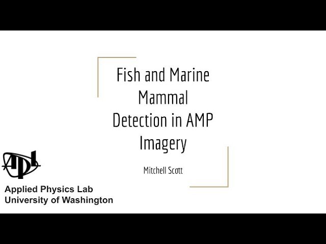 Applying Machine Learning to Marine Animal Detection - UW Marine Renewable Energy Seminar Applying Machine Learning to Marine Animal Detection - UW Marine Renewable Energy Seminar