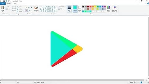 How to draw Google Play Store Logo on Computer using Ms Paint | Google Play Logo Drawing.