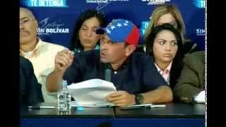 CAPRILES CONVOCÓ PROTESTA PACÍFICA NACIONAL CONTRA LA CRISIS ESTE SÁBADO