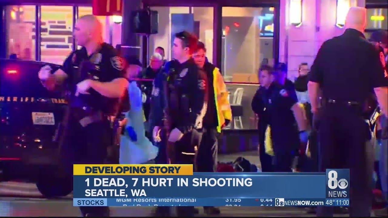 1 dead, 7 wounded in downtown Seattle shooting - YouTube