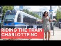 RIDING THE TRAIN IN CHARLOTTE, NC -(LYNX BLUE LINE LIGHT RAIL)