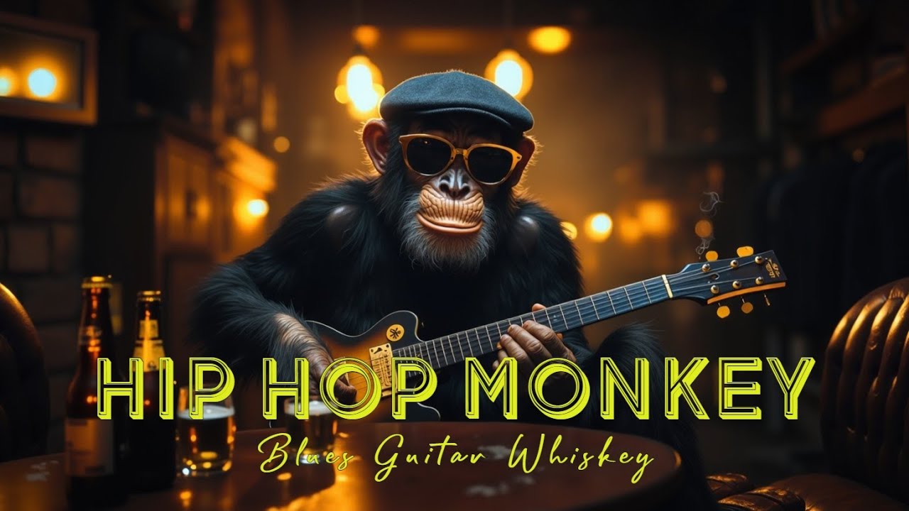 Забавный обезьяний блюз-гитарный бар: Виски-блюз и расслабляющий хип-хоп джаз