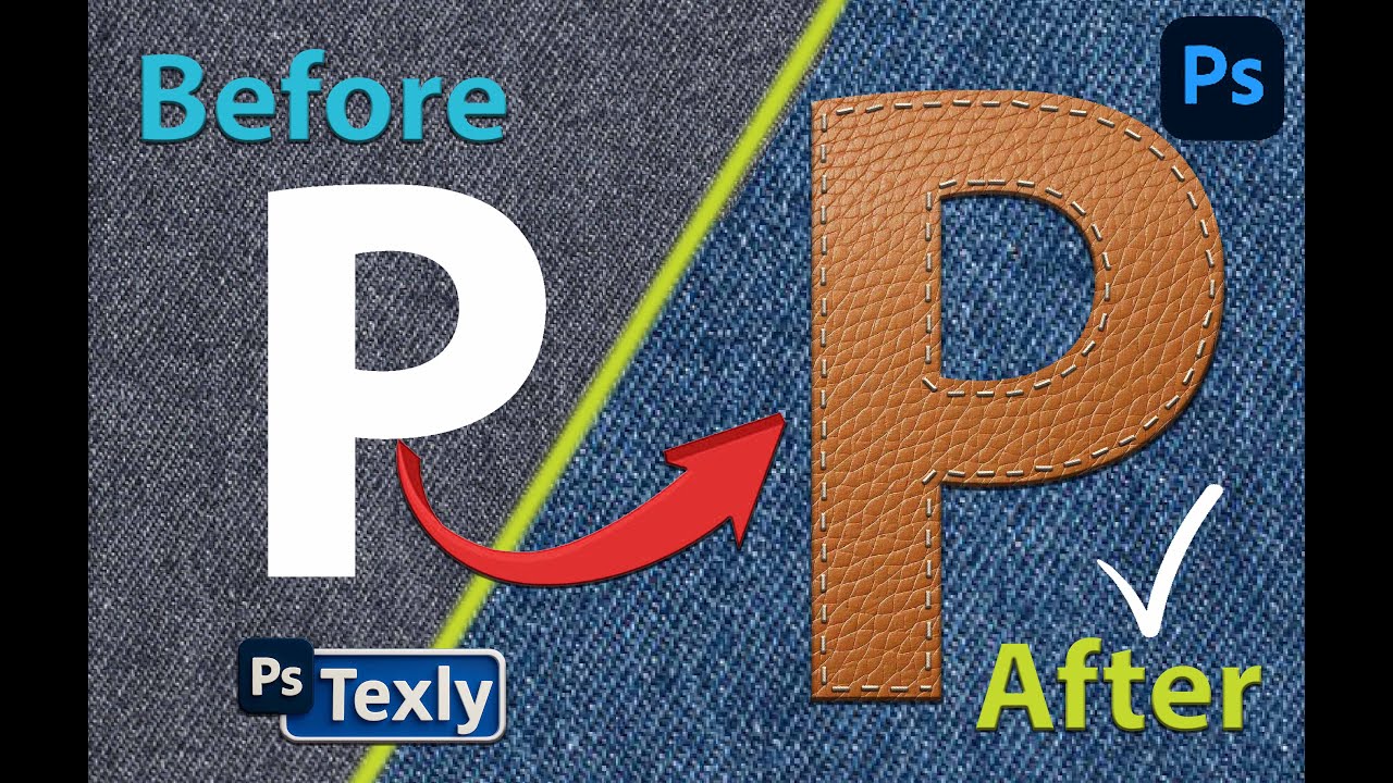 🔥 Turn Text into Leather! | Photoshop Stitched Effect Tutorial 🪡🧵