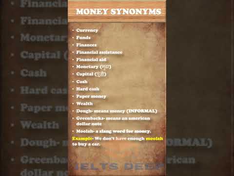 Money Synonyms #ielts #english #synonyms