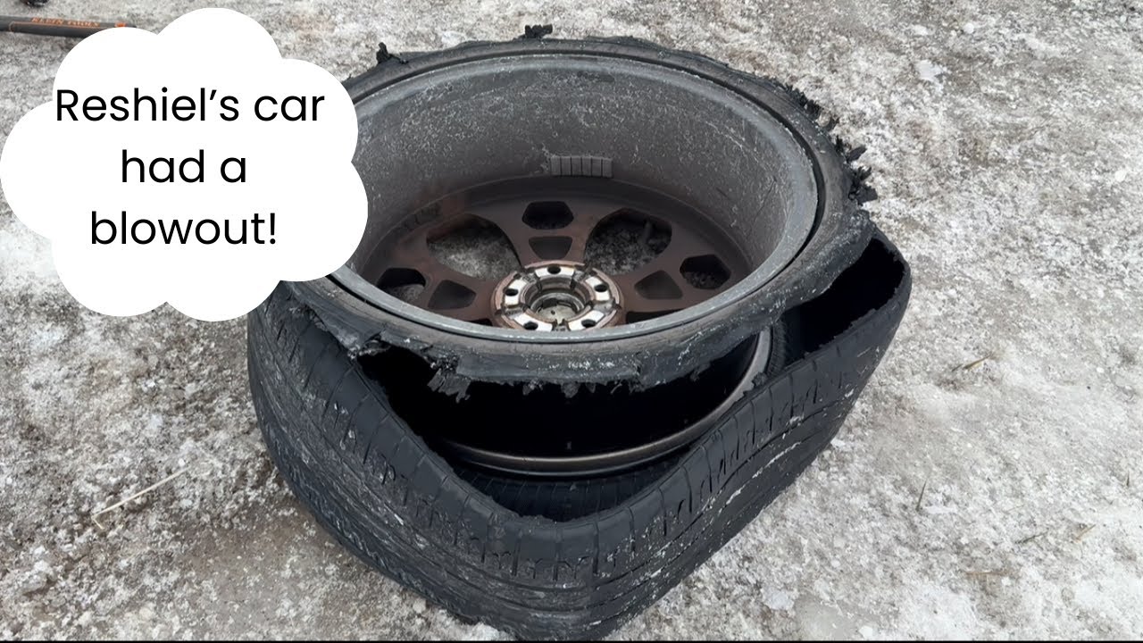 She had a tire blow out on the highway 