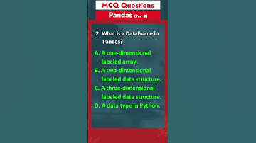 Part 2 - Pandas MCQ Questions | Data Science MCQ Questions | Interview Questions | Python Library