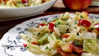 Cabbage with Apples and Bacon // Perfect Side Dish ❤️
