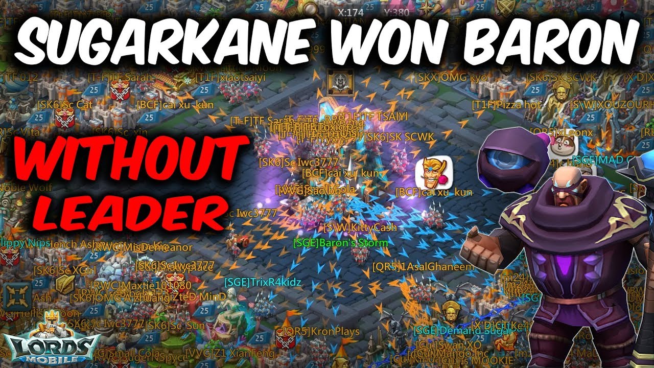 SugarKane Won Baron Without Leader - Lords Mobile - YouTube