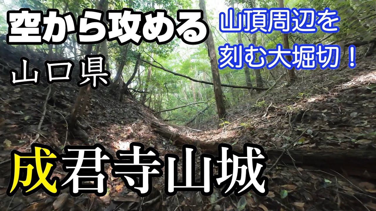 【広島との県境近くにある堀切で囲まれた城】山口県・成君寺山城【空から攻める山城】ドローン空撮