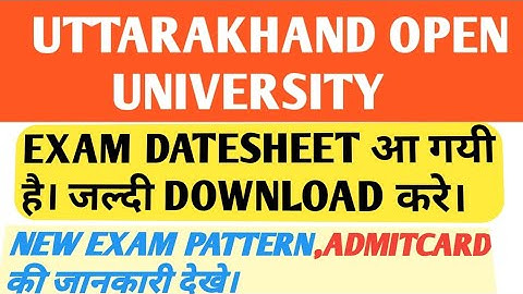UOU Exam DateSheet 2020\Uttarakhand Open University Exam DateSheet 2020\Uou Exam Date 2020
