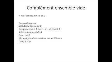 Ensembles et applications (bonus 2) : Complément ensemble vide