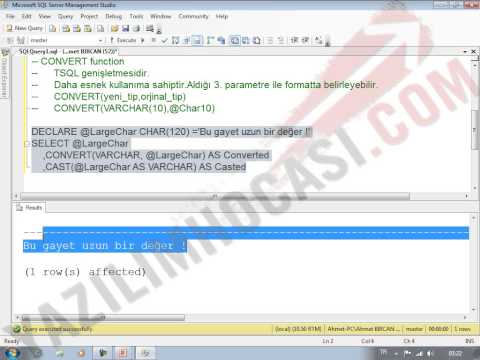 Bölüm 20- Veri Tipi Dönüşümleri Bölüm 1