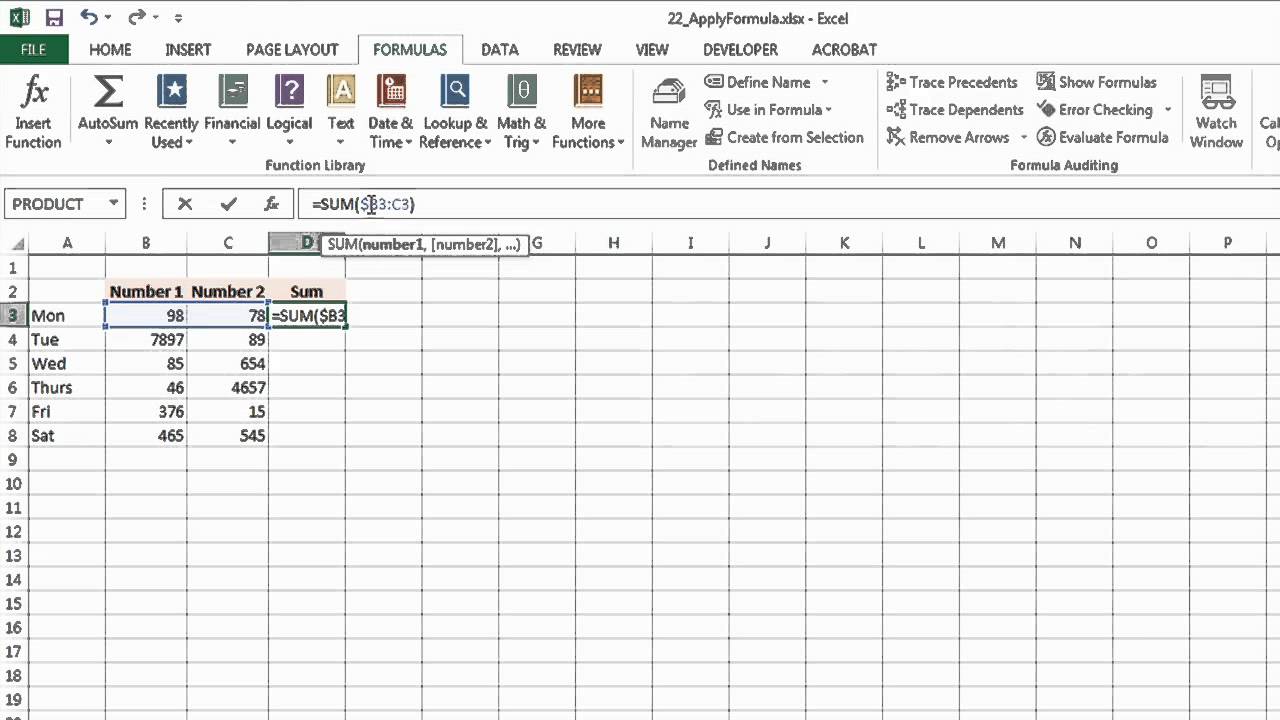 How To Apply Formula To An Entire Table In Excel MS Excel Tips YouTube How To Apply Formula To An Entire Table In Excel MS Excel Tips YouTube