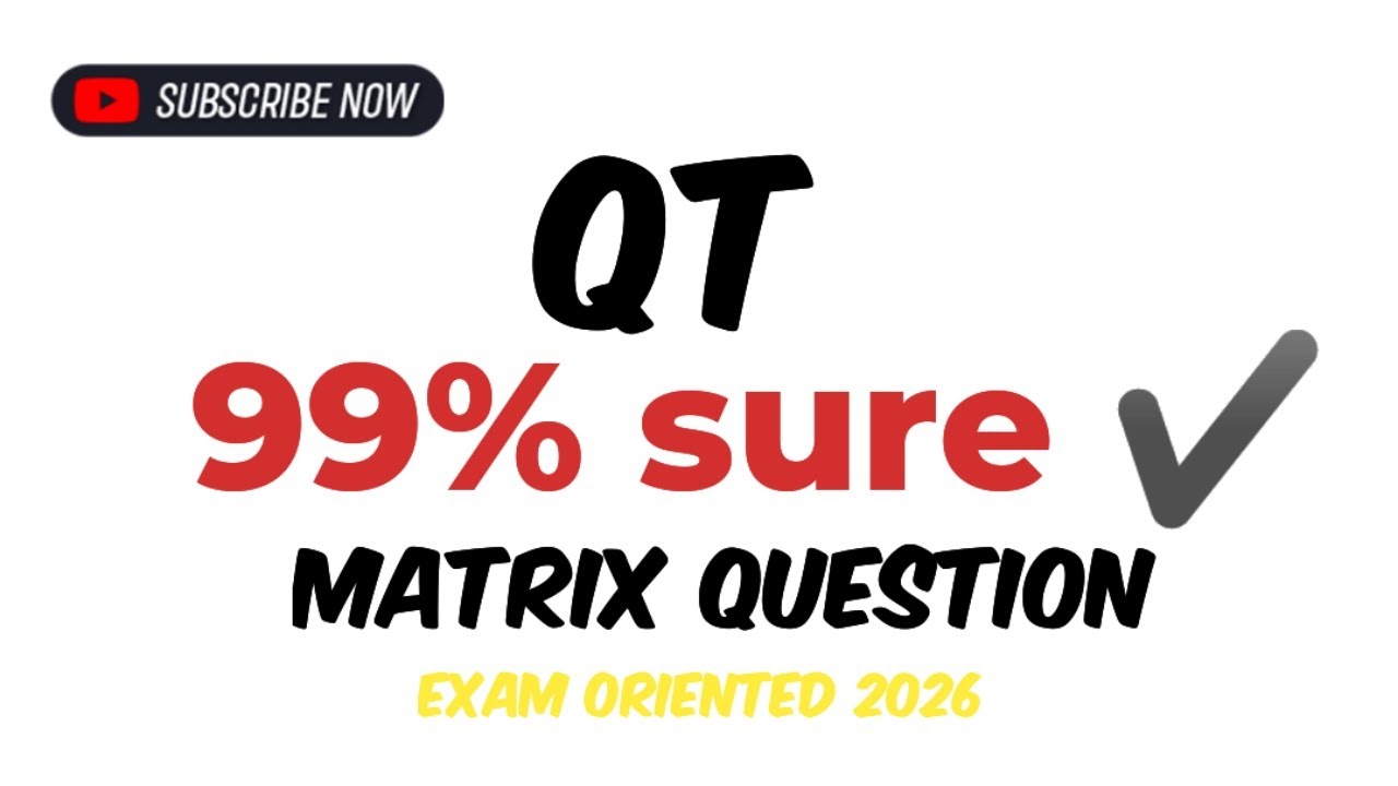 Don't miss 🔥Qt most important|MBA|Exam2026