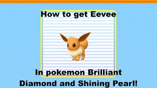 How to get Eevee in Pokemon Brilliant Diamond and Shining Pearl!