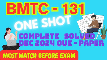 BMTC 131 Calculus | IGNOU Dec 2024 Solved Question Paper | Step-by-Step Detailed Solutions + Tips