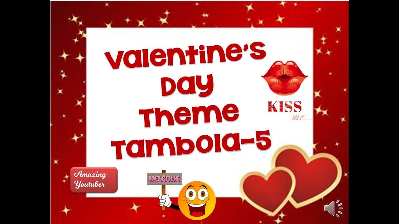 Valentines day5 Tambola/housie Ticket,Valentine's day Tambola