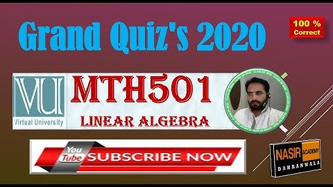 MTH501 Grand quiz 2020