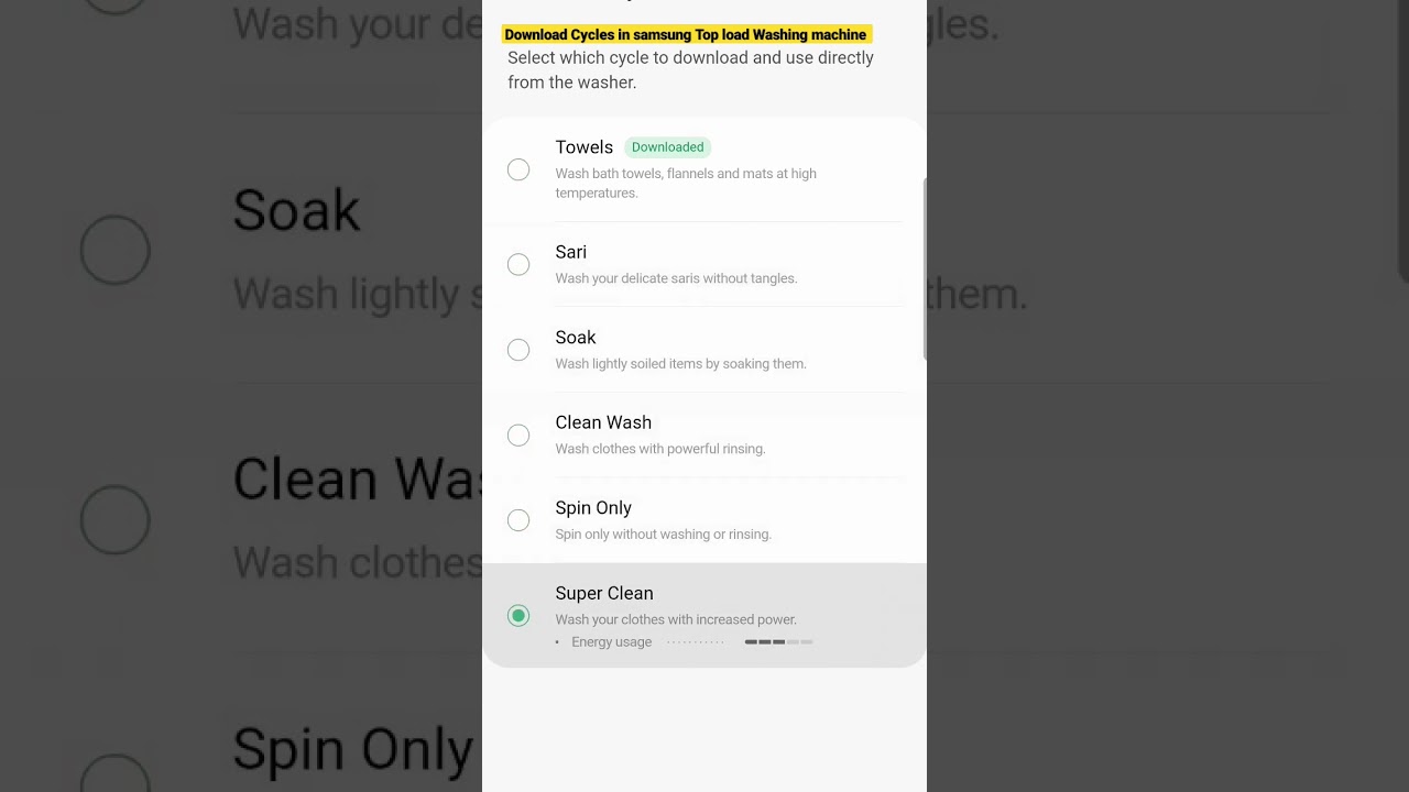 Download Cycles in samsung Top load Washing machine ⚡️Download Extra Cycle 