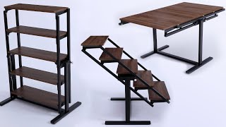 How?? This Shelf Transforms into a Table and it All Stays on - Shelf Table | Expand Furniture