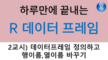 [하루만에 끝내는 R 데이터프레임] 2. 데이터프레임 정의하고 열이름, 행이름 바꾸기