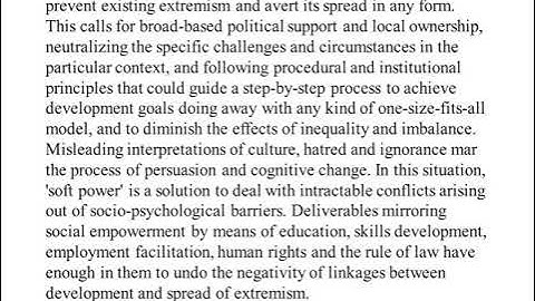 Linkages between development and spread of extremism