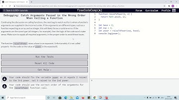 Tutorial 9 - catch passing of argument in wrong order when calling function freecodecamp