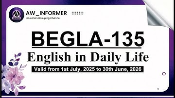 BEGLA 135 Solved Assignment 25-26 | BEGLA 135 in English 25-26 | Free Solved Assignment on #yt