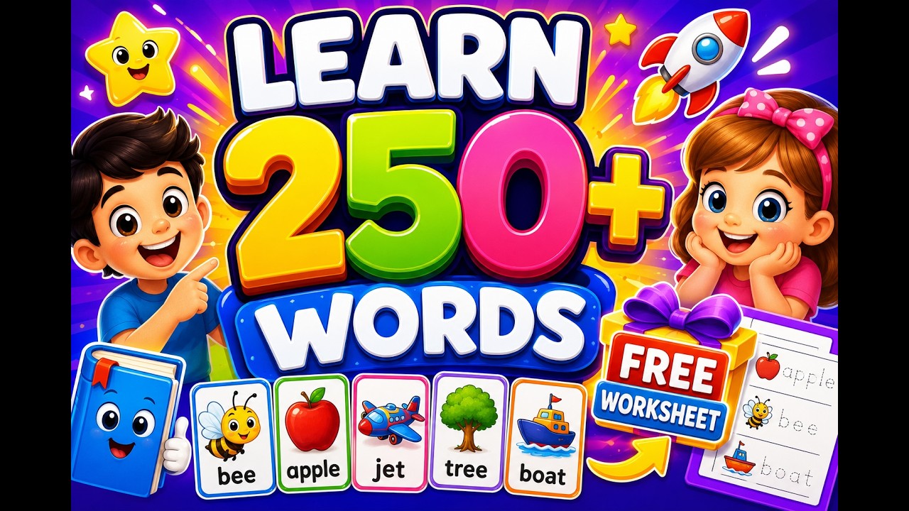 Learn 250+ Words Fast | Jolly Phonics Group 4 | FREE Worksheet