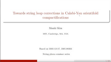 Manki Kim - Towards string loop corrections in Calabi-Yau orientifold compactifications