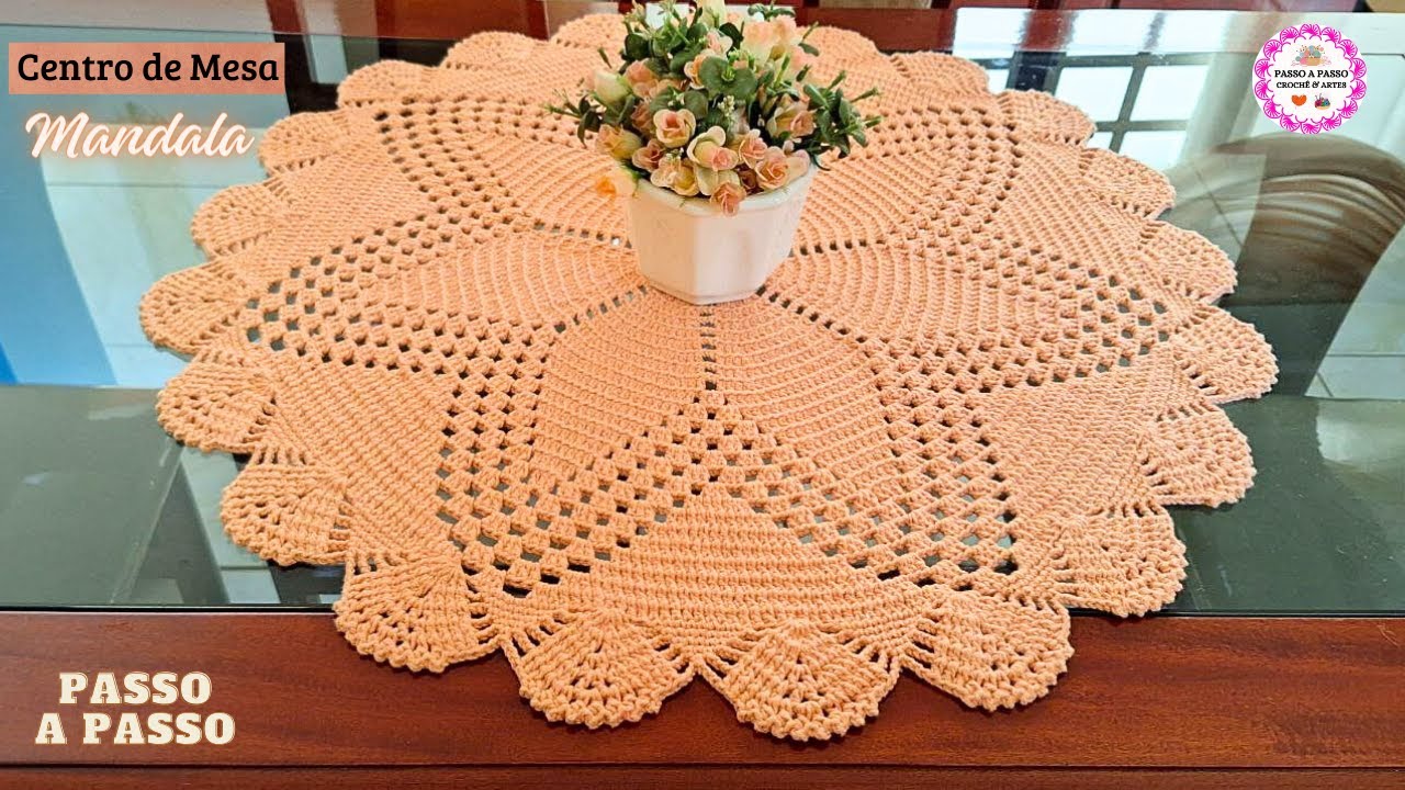 CENTRO DE MESA MANDALA EM CROCHÊ/TAPETE- PARTE 1/2 LINDO E FÁCIL DE FAZER #croche #semprecirculo