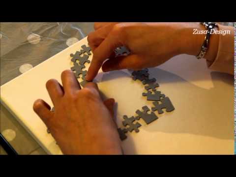 Welp ZUSA-DESIGN | DIY canvas met puzzelstukjes - YouTube SX-54