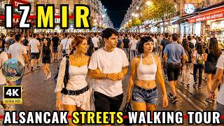 Izmir Turkey 2026 4K Walking Tour | Walking In Alsancak After Dark, Streets, Cafes, Bars, Crowds