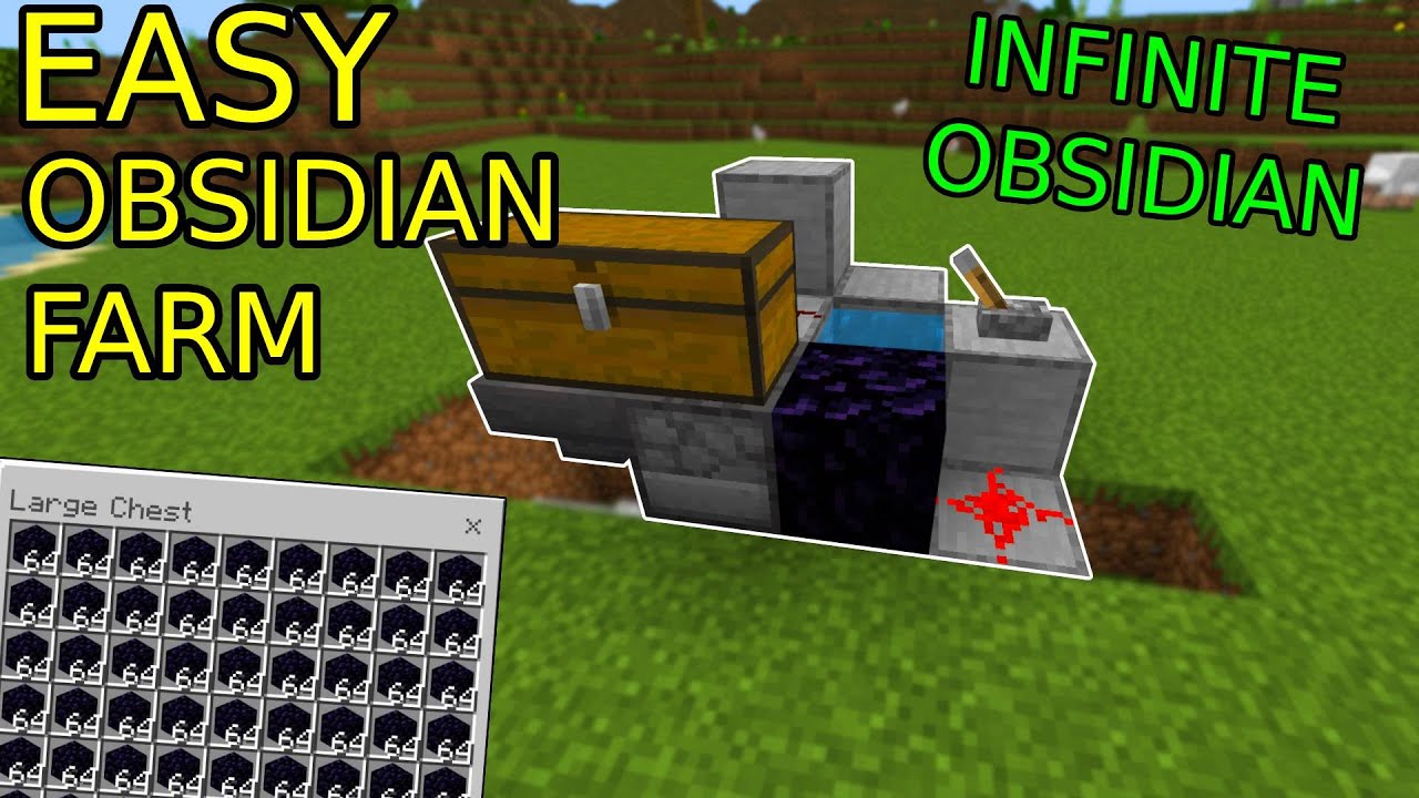 Easy obsidian farm in minecraft bedrock 1 20 bedrock java ps4 xbox