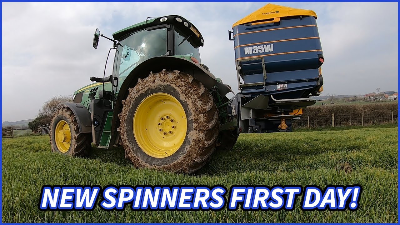 FIRST DAY ON THE NEW FERTILISER SPREADER!