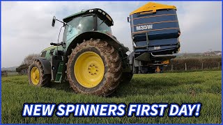 FIRST DAY ON THE NEW FERTILISER SPREADER!