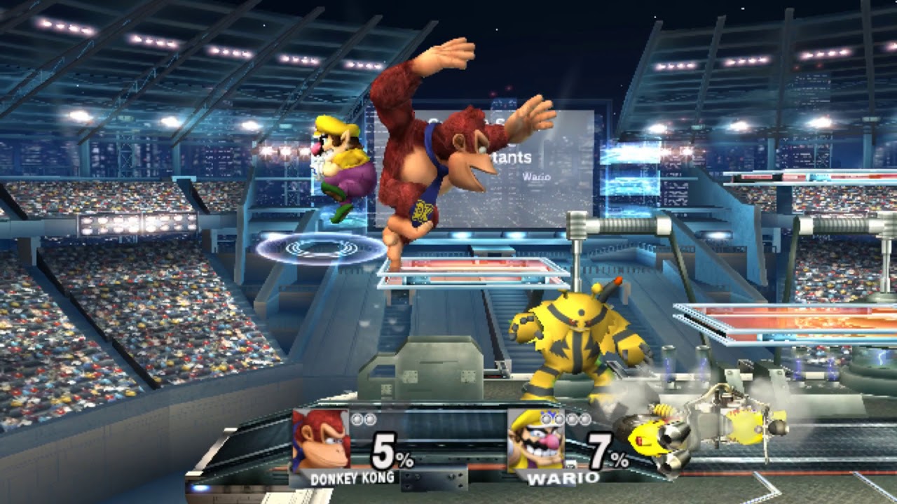 Super Smash Bros Brawl: Red Donkey Kong VS Original Wario