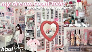 MY DREAM ROOM TOUR  organization + haul, coquette, kpop, pinterest inspired !!