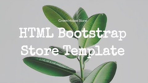Bootstrap Store Template - Free HTML Website Templates