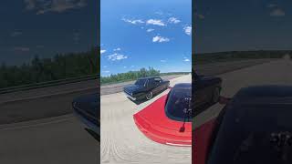 Closed course roll race inferno orange c6 grandsport Chevy 2