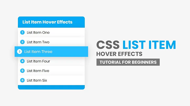 CSS List Item Hover Effects | Html CSS Tutorial For Beginners