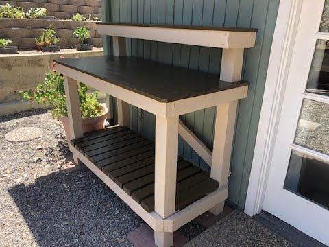 Making a potting table / potting bench / work bench from salvage wood DIY