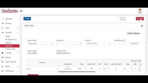 How to Add a Debit Note in Rednote Online Invoicing Software