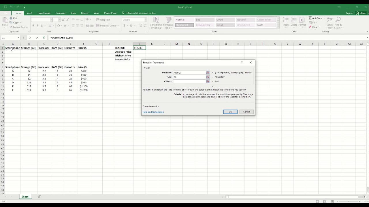 How to create a simple database in Excel YouTube